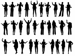 Set of businesspeople silhouettes.