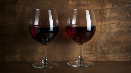 glass of red wine on the table