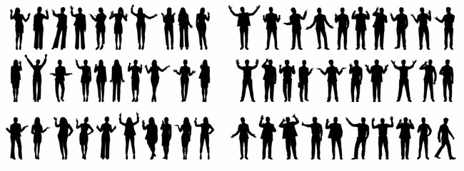 silhouettes of businessman and businesswoman. business person silhouette. 