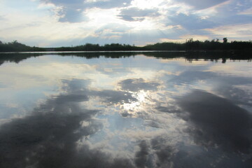 clouds over lake