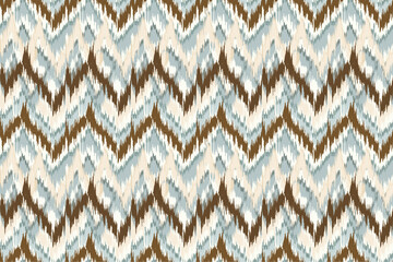 Fototapeta premium Ikat seamless pattern, geometric design, motif ethnic handmade, Ikat ethnic tribal, boho colors seamless wallpaper. Ethnic Ikat abstract background art.Illustration for greeting cards, printing