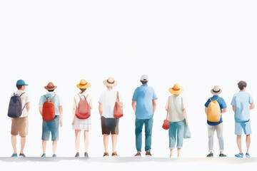 diverse group participating in extracurricular activities, dynamic environment, watercolor illustration, isolated on white background