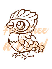 little bird vector with text feel free as a bird in transparent background
