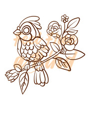 Naklejka premium little bird vector with text feel free as a bird in transparent background