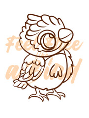 little bird vector with text feel free as a bird in transparent background