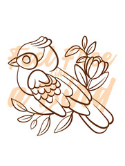 little bird vector with text feel free as a bird in transparent background