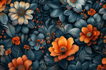 Fototapeta premium A Lush Garden of Vibrant Blooms