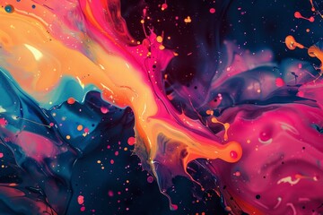 Fototapeta premium Stylish watercolor and acrylic abstract backdrop with messy paint splashes and creative wet effect. Beautiful pastel design.