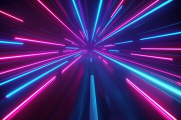 Fototapeta premium The abstract texture background features neon fiber optic lines, which is a technology background with abstract speed lines.