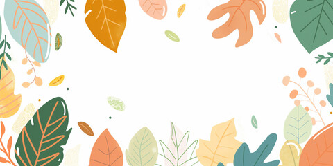 Fototapeta premium Bunte pastellfarbene Blätter Hintergrund Motiv Designillustration