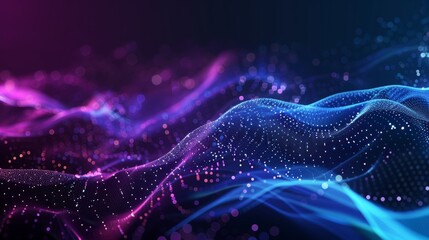 A neural network with digital technology and information security. A big data concept in 3D. Blockchain, databases and global information.