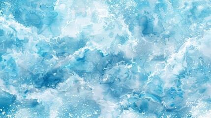 Obraz premium Abstract watercolor wave background with blue ocean waves.
