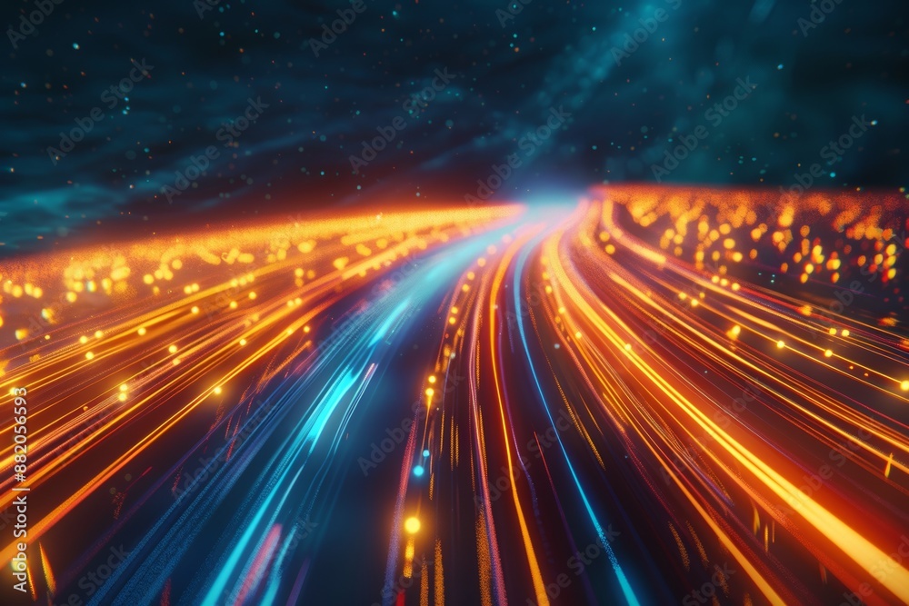 Poster a background of abstract data connection speed lines based on generative stock technology