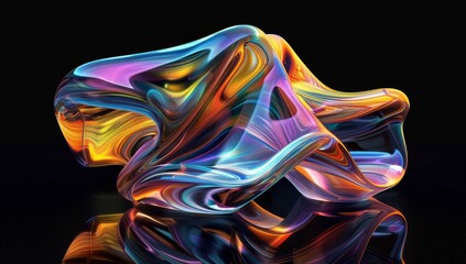 Obraz premium Multicolor metallic abstract shape. Stock, generated, stock
