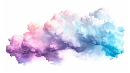 Fototapeta premium Neon light illuminates an abstract cloud in 3D.