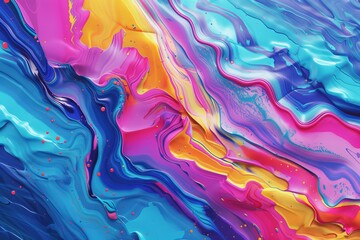 Fototapeta premium Modern abstract background wallpaper. Oil paint mixtures. Hand painted canvas wall decor. 3D texture. Art object. Colorful abstract wallpaper.