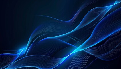 Naklejka premium The abstract black and blue background is minimalistic and derived from generative AI.