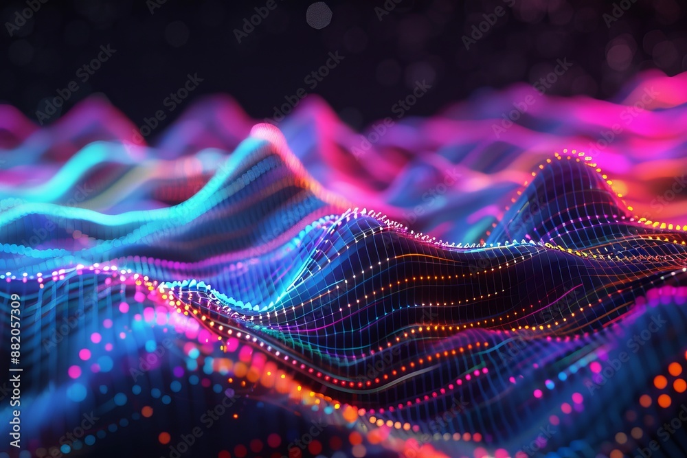 Poster Data transfer concept. Abstract futuristic cyberspace background. Stock image