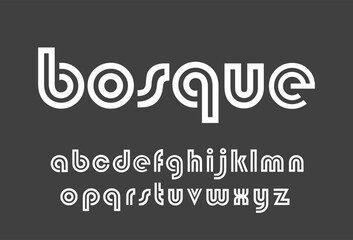 Bosque Vector font, Abstract unique and modern urban alphabet vector fonts. Typography sport, technology, digital, future creative logo vector font. vector illustration

