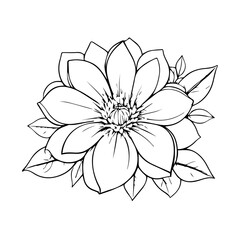 isolated on white background. Flower simple Vector illustration.