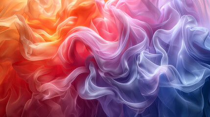 Abstract Flowing Colorful Fabric in Red, Pink & Purple Tones