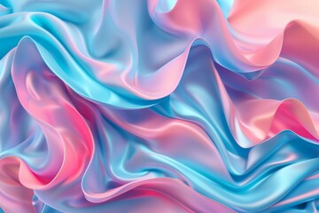 Obraz premium Wallpaper abstract design with pink and blue hues. 3D rendering of abstract geometric background suitable for advertising, technology, showcases, banners, cosmetic, fashion, business presentations.