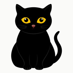 black cat with eyes