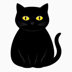 black cat with eyes