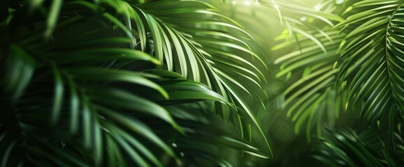 Tropical palm leaf texture, creating a lush background