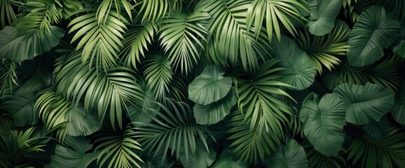 Tropical palm leaf texture, creating a lush background