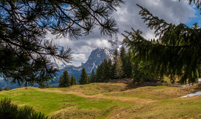 Panoramic view of the Alps in South Tyrol, Italy.