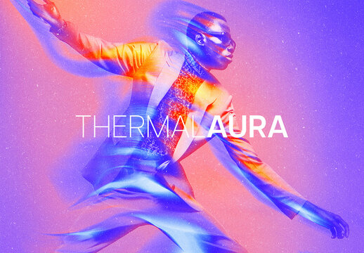 Acid Thermal Aura Blur Photo Effect Mockup