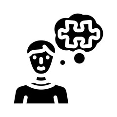 problem solving business process glyph icon vector. problem solving business process sign. isolated symbol illustration