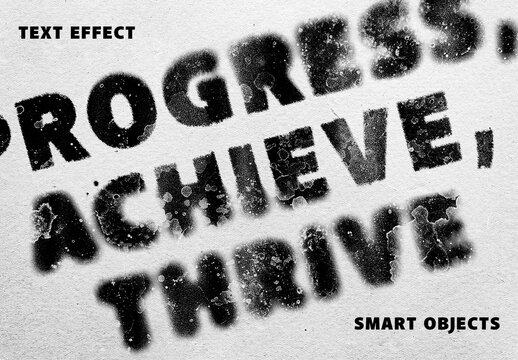 Distort Grunge Text Effect Mockup