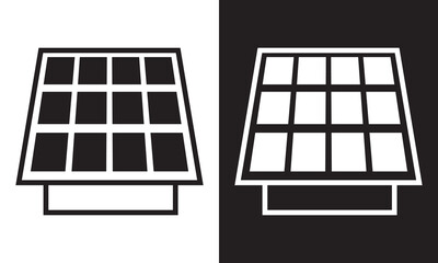 Photovoltaics icon isolated on white and black  background. Solar power concept. EPS 10