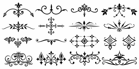 Beautiful floral element collection with various botanical designs