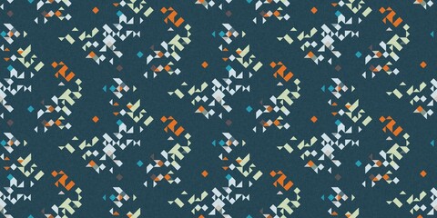 Simple glitch geometric seamless abstract border with playful woven summer color. Bright whimsical gender neutral bold irregular shape textile Cotton effect banner