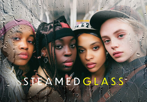 Steamed Glass Overlay Photo Effect Mockup