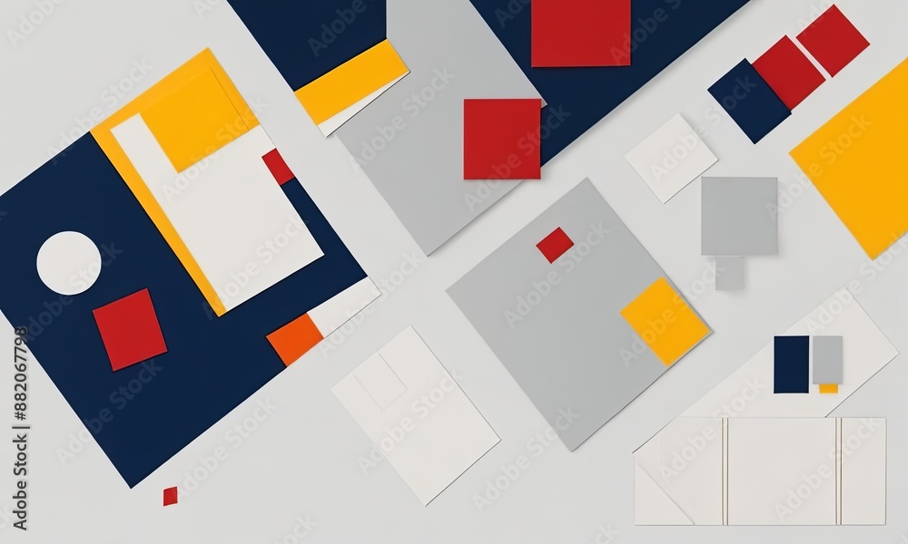 Poster a collage of different colored squares and rectangles