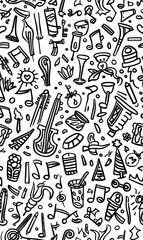 2D illustrated New Year card in a cute graphic style seamless pattern.