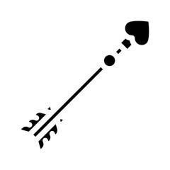 cupid arrow love glyph icon vector. cupid arrow love sign. isolated symbol illustration