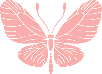 Minimalist Pink Butterfly