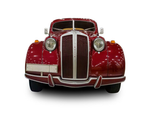 Opel Admiral 1937 - 1939 German luxury car. White background.