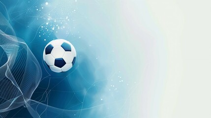 Naklejka premium Illustration of football play,white and blue color palette, digital painting with brush strokes.
