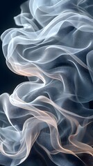 Obraz premium A long, curving line of smoke with a few small pieces of debris floating in it