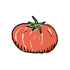 Tomato Isolated hand drawn doodle style vegetable. Transparent PNG.