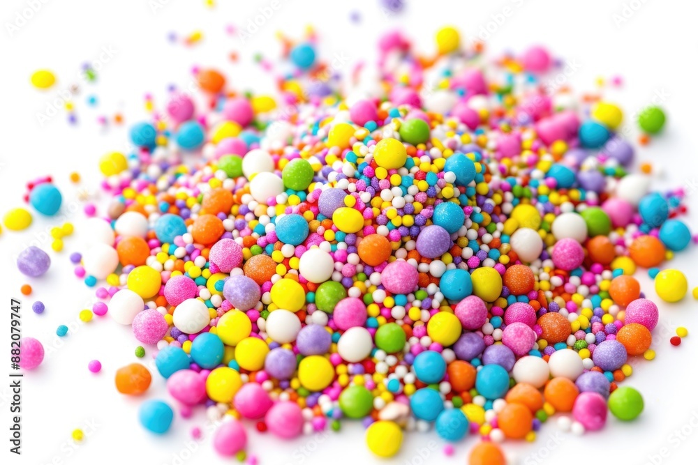 Aufkleber a colorful pile of sprinkles sits on a clean and bright white surface, perfect for adding a touch of