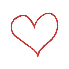 Heart symbol. Cute doodle heart isolated PNG. Transparent isolated PNG.
