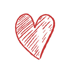 Hand drawn red heart symbol. Isolated heart. Transparent isolated PNG.