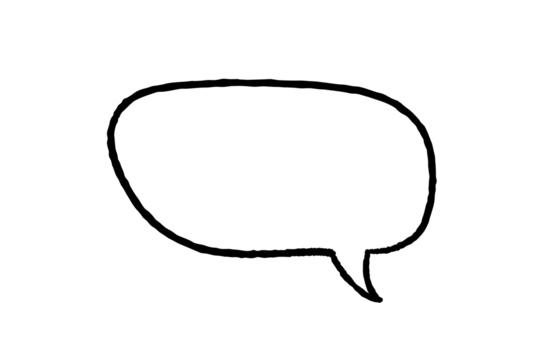 Speech bubble chat symbol. Comic book style speech bubble. Transparent PNG.